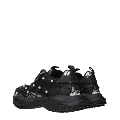 Versace Black Fabric Chunky Sneakers