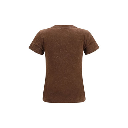 Ganni Brown Cotton T-Shirt