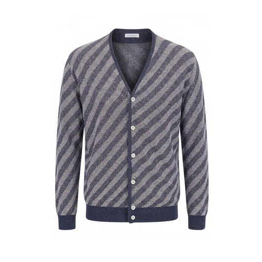 Malo Blue Linen Men Cardigan