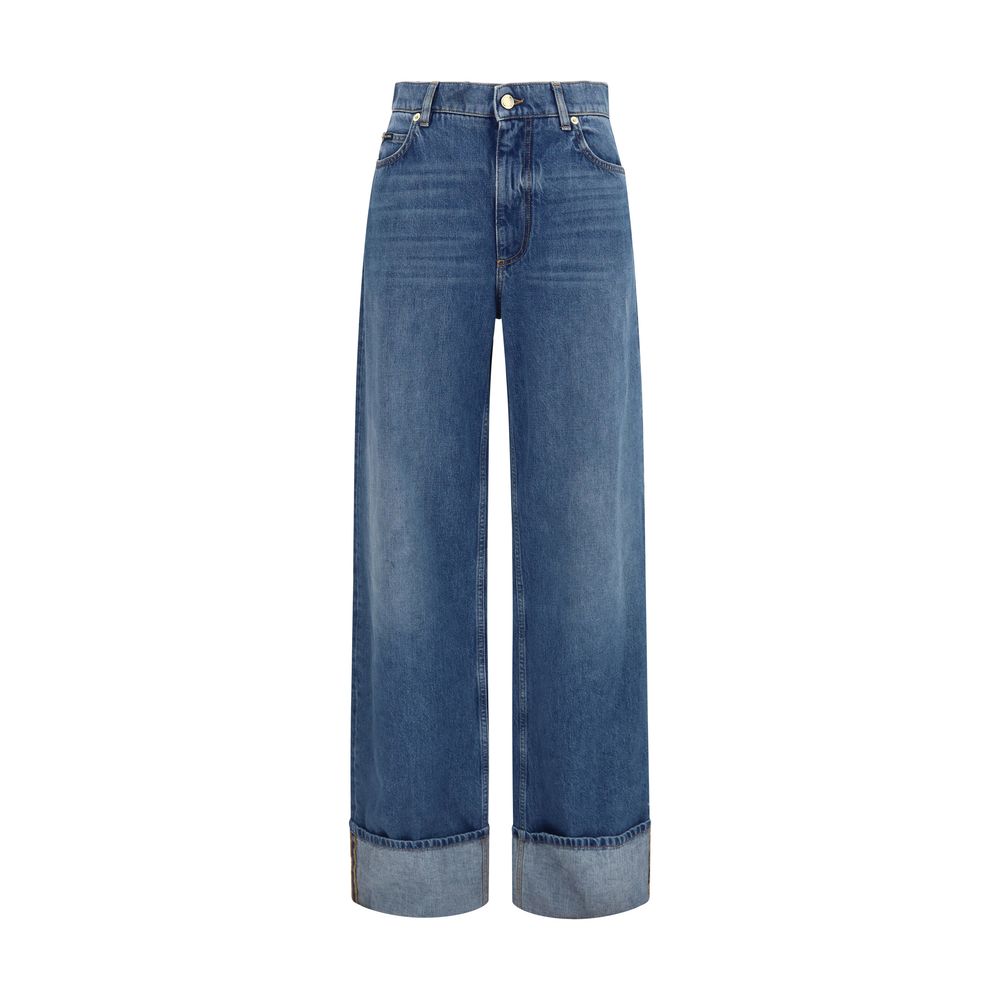 Dolce & Gabbana Blue Cotton Straight-Leg Jeans