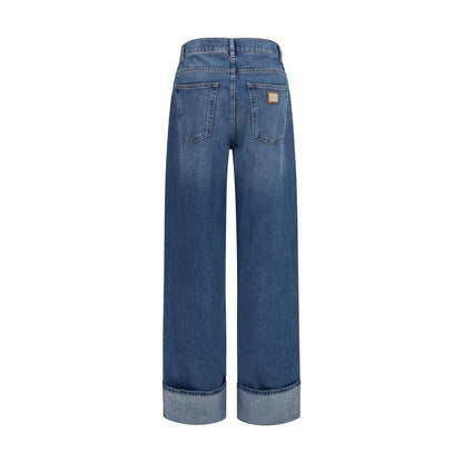 Dolce & Gabbana Blue Cotton Straight-Leg Jeans