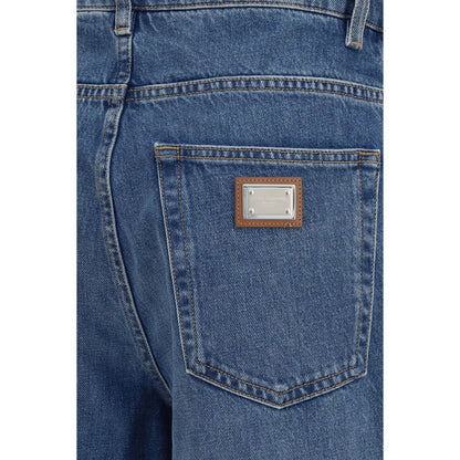 Dolce & Gabbana Blue Cotton Straight-Leg Jeans