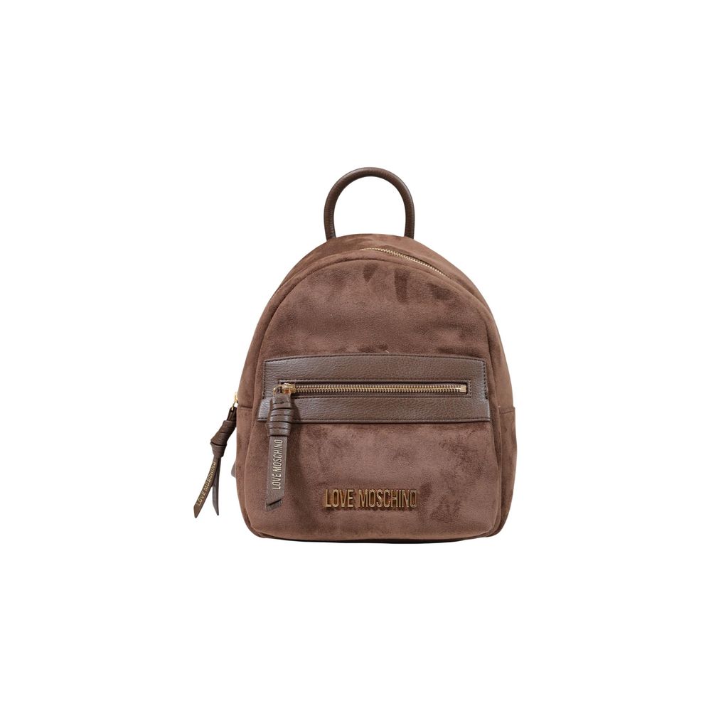 Love Moschino Brown Polyester Backpack