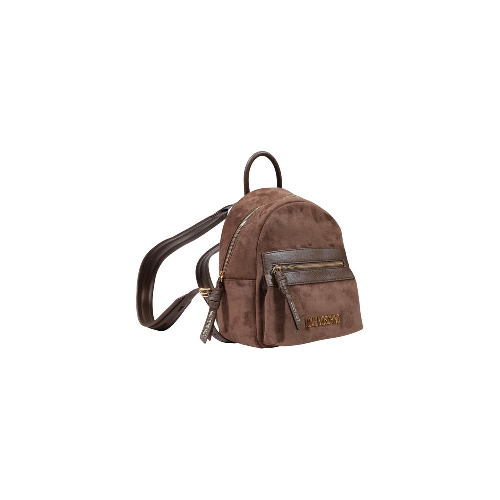Love Moschino Brown Polyester Backpack