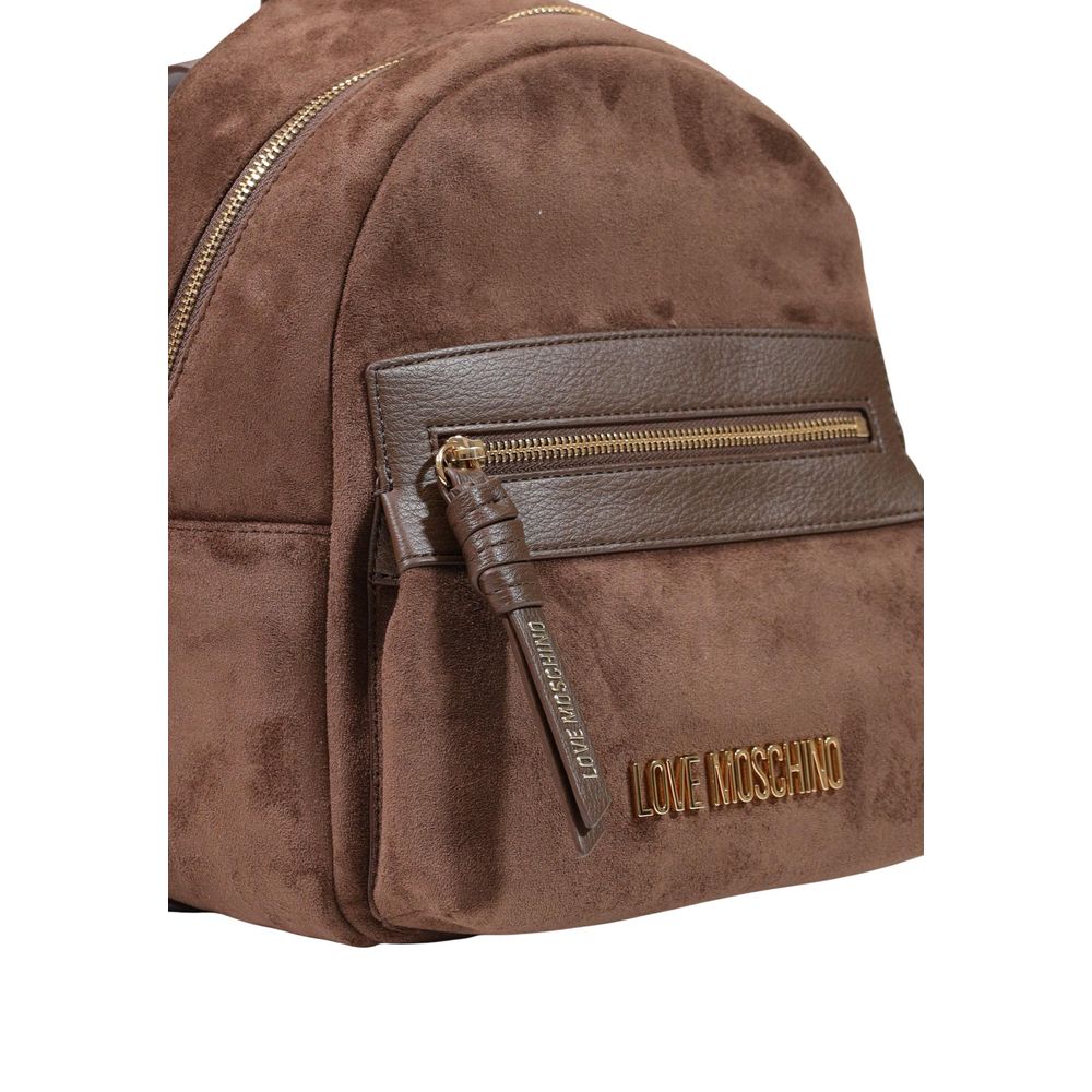 Love Moschino Brown Polyester Backpack