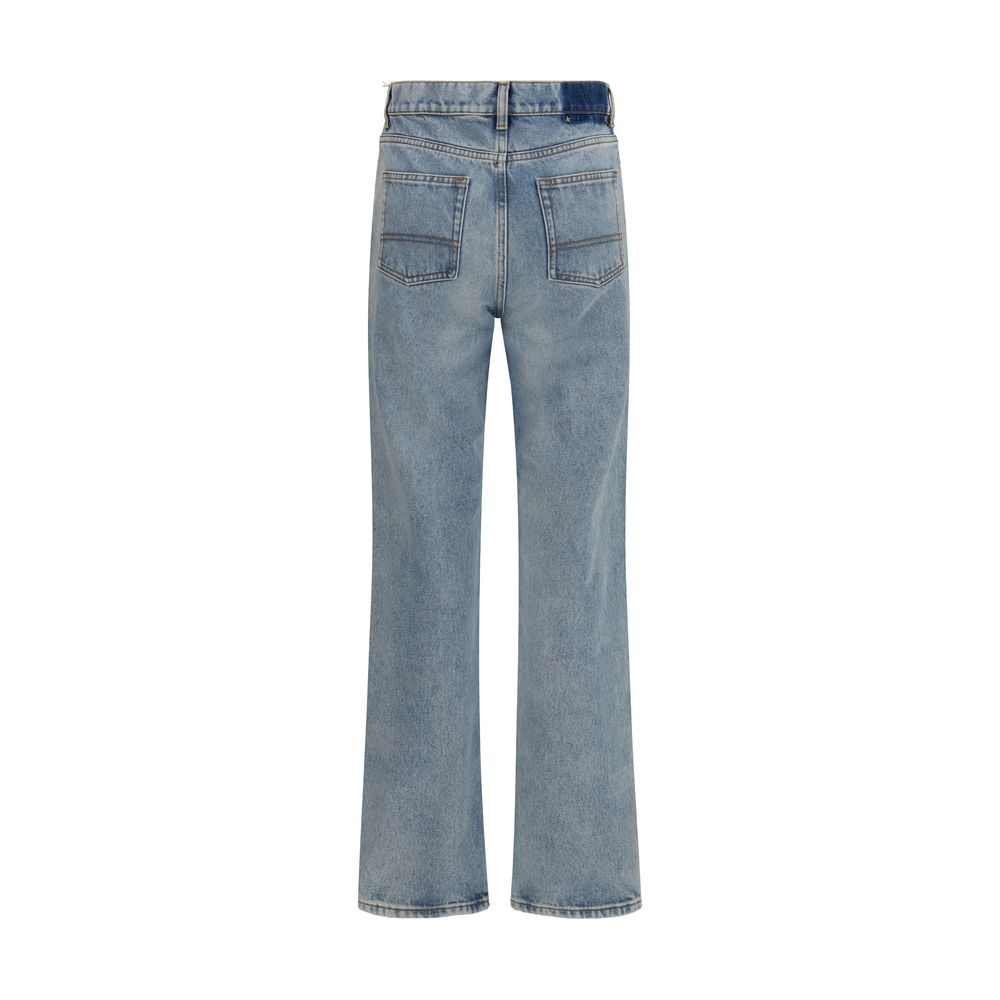 Golden Goose Blue Cotton Straight-Leg Jeans