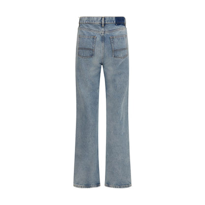 Golden Goose Blue Cotton Straight-Leg Jeans