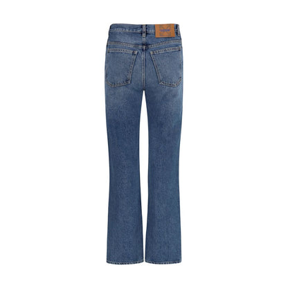 Off-White Blue Cotton Straight-Leg Jeans