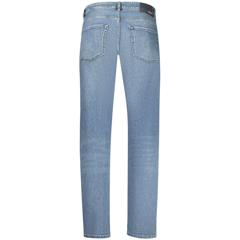 Hugo Boss Blue Cotton Men's Regular-Fit Jeans
