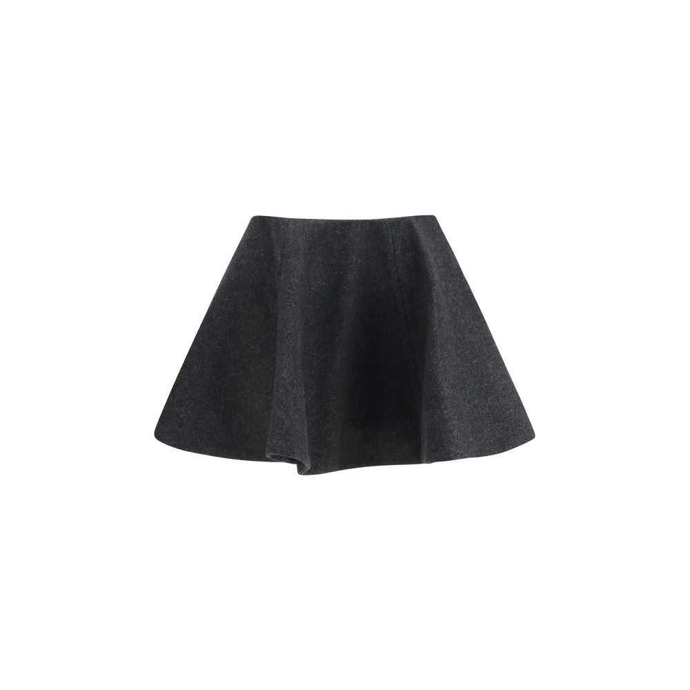 Ganni Gray Wool Oves Aries Midi Skirt