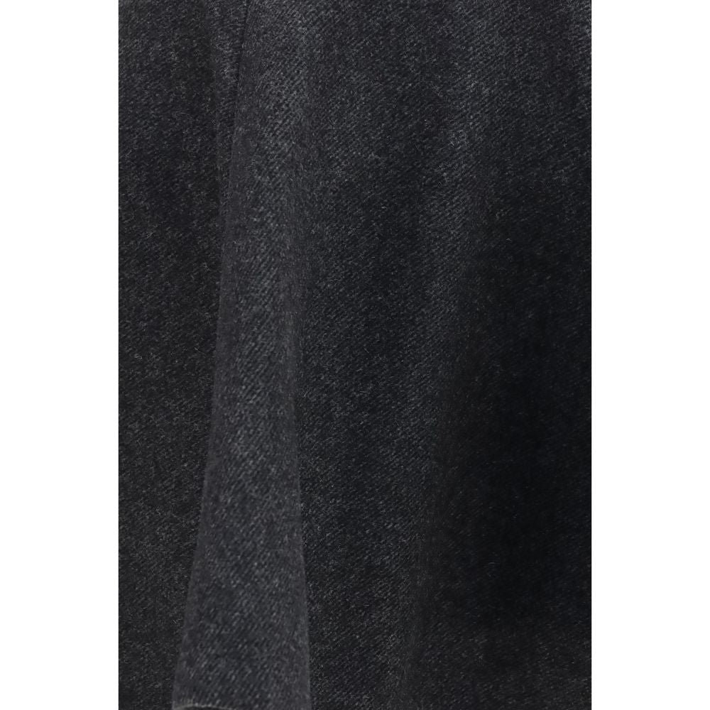Ganni Gray Wool Oves Aries Midi Skirt