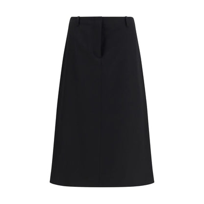 Fendi Black Wool Oves Aries Midi Skirt