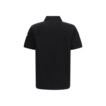 Moncler Black Cotton Polo Shirt