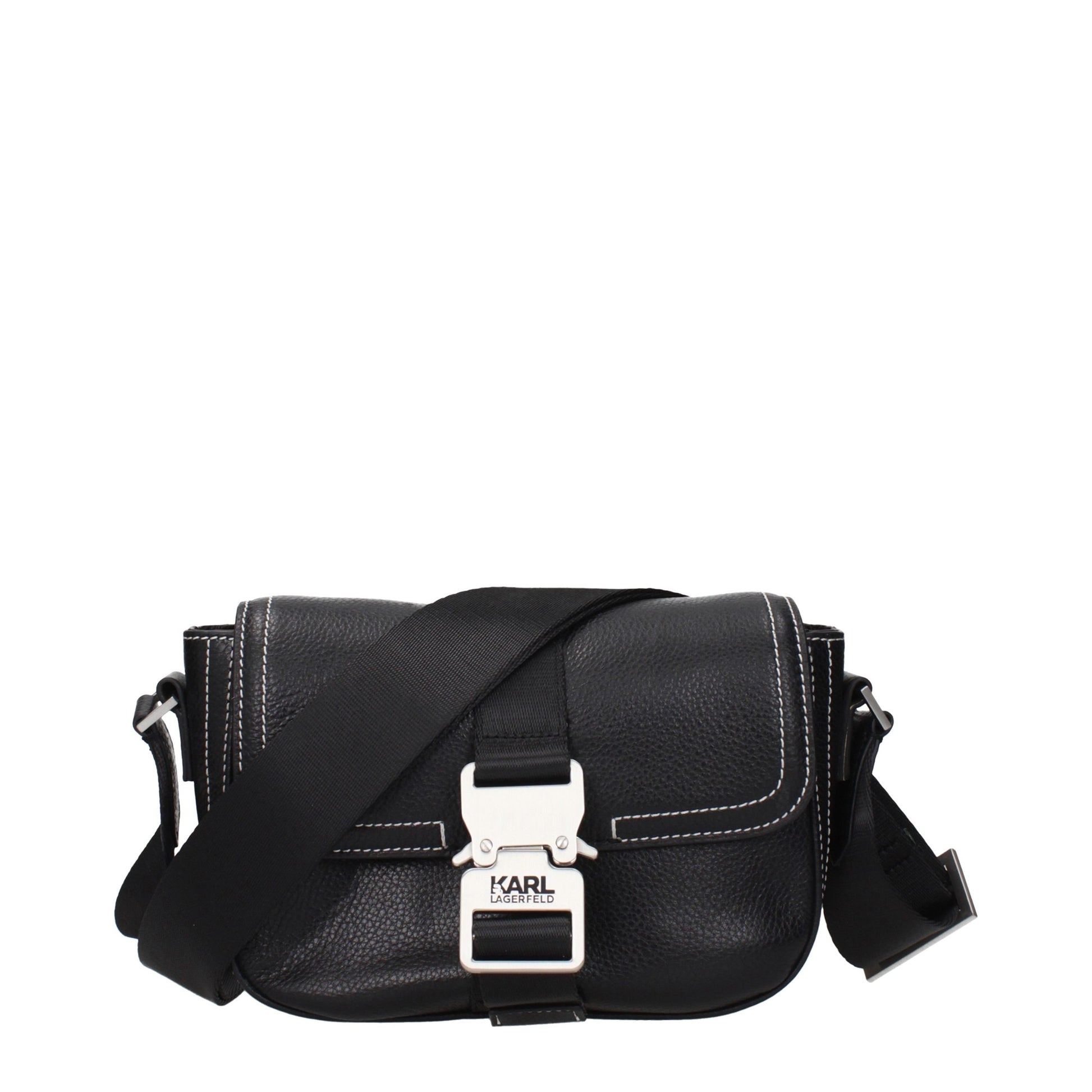 Karl Lagerfeld Black Leather Crossbody Bag