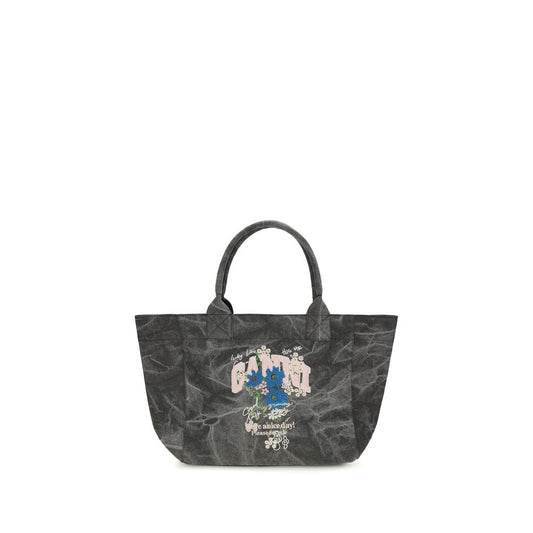 Ganni Gray Cotton Shoulder Bag