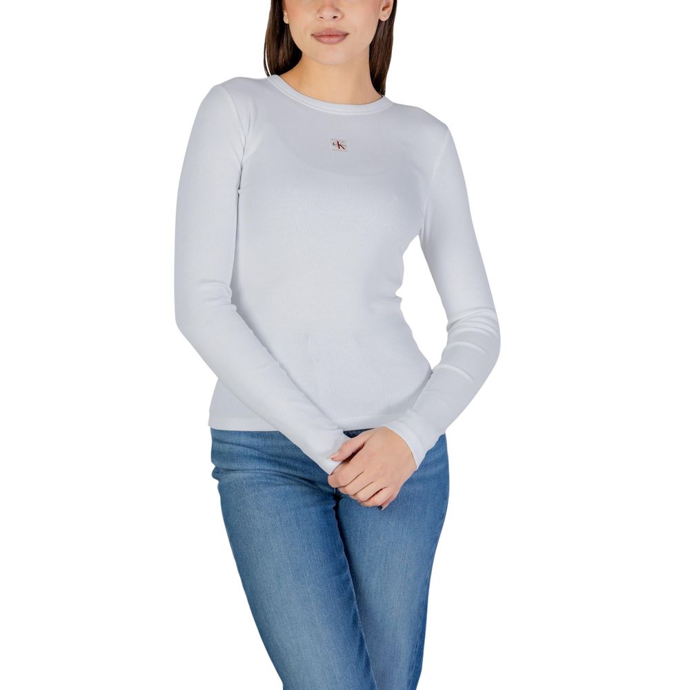 Calvin Klein Jeans White Cotton Long Sleeve T-Shirt