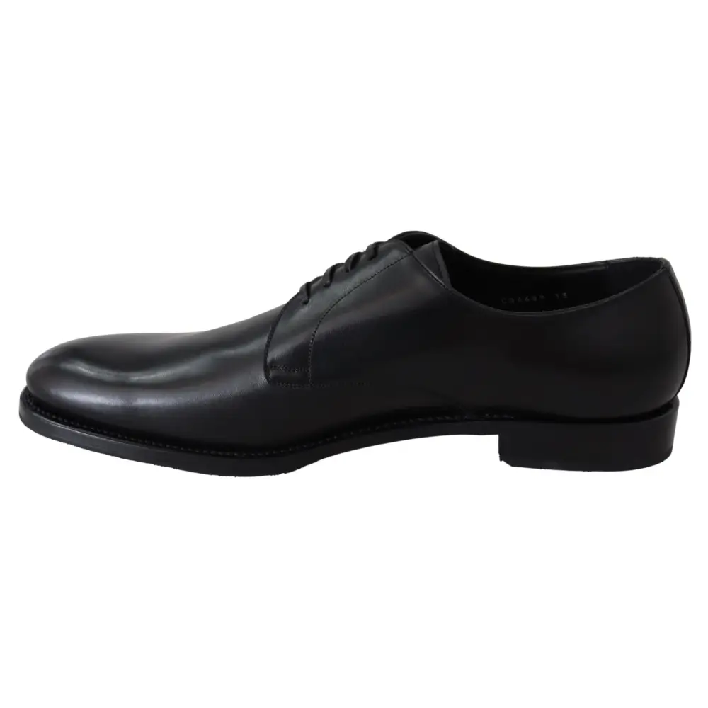 Dolce & Gabbana black leather Sartoria håndlavede sko med blank finish