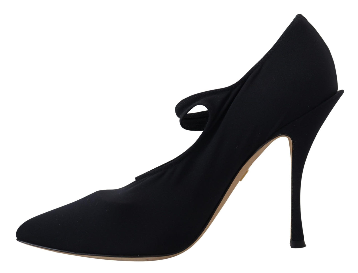 Dolce &amp; Gabbana Black Socks Stretch Crystal Pumps Shoes