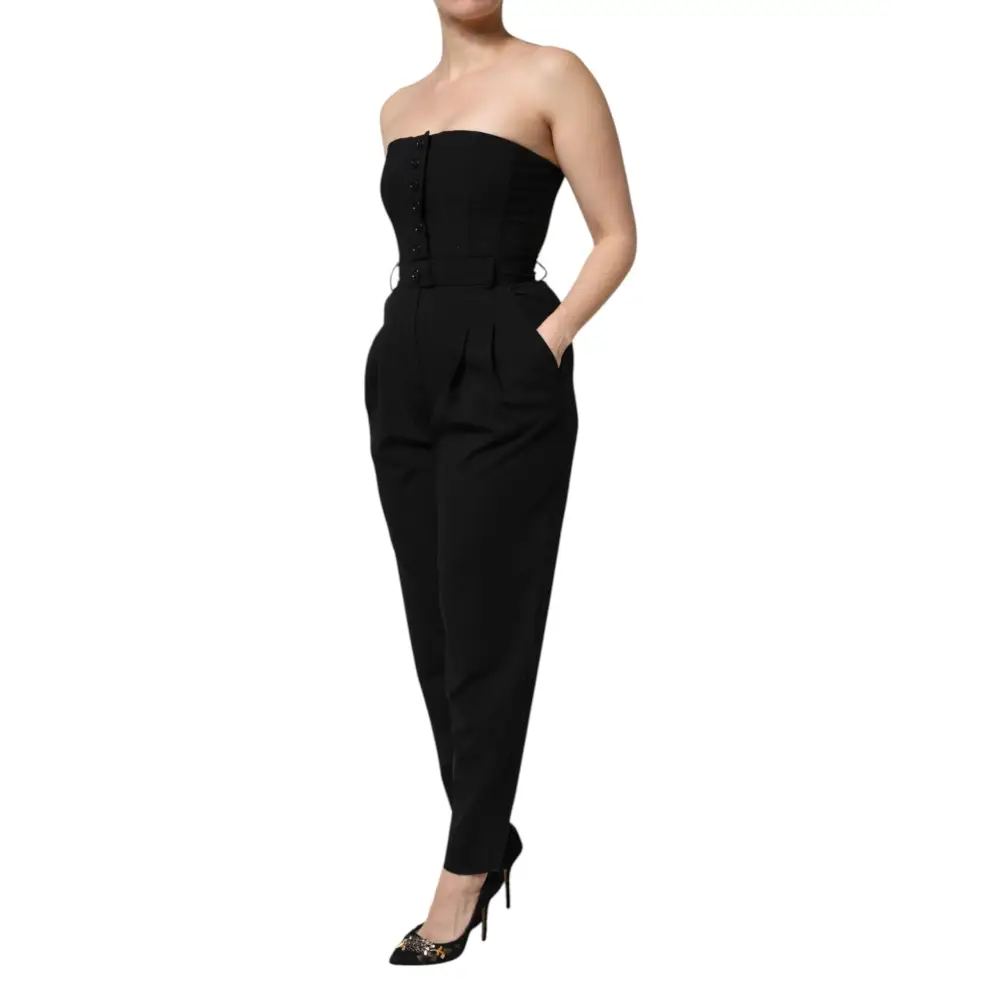 Dolce & Gabbana gabbana black wool strapless romper jumpsuit bagside