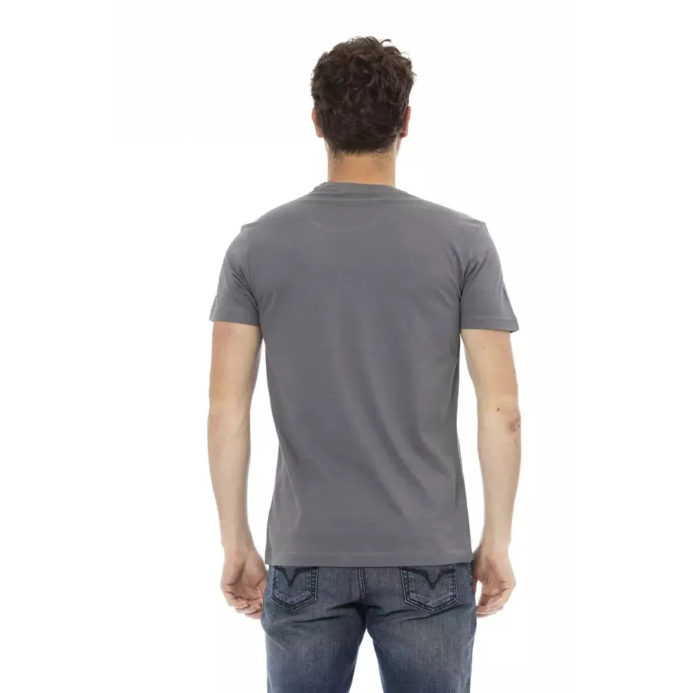 Trussardi Action Gray Cotton Men T-Shirt