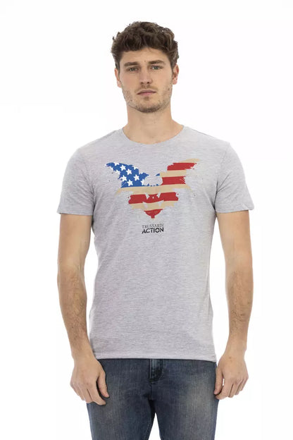 Trussardi Action Gray Cotton Men's T-Shirt