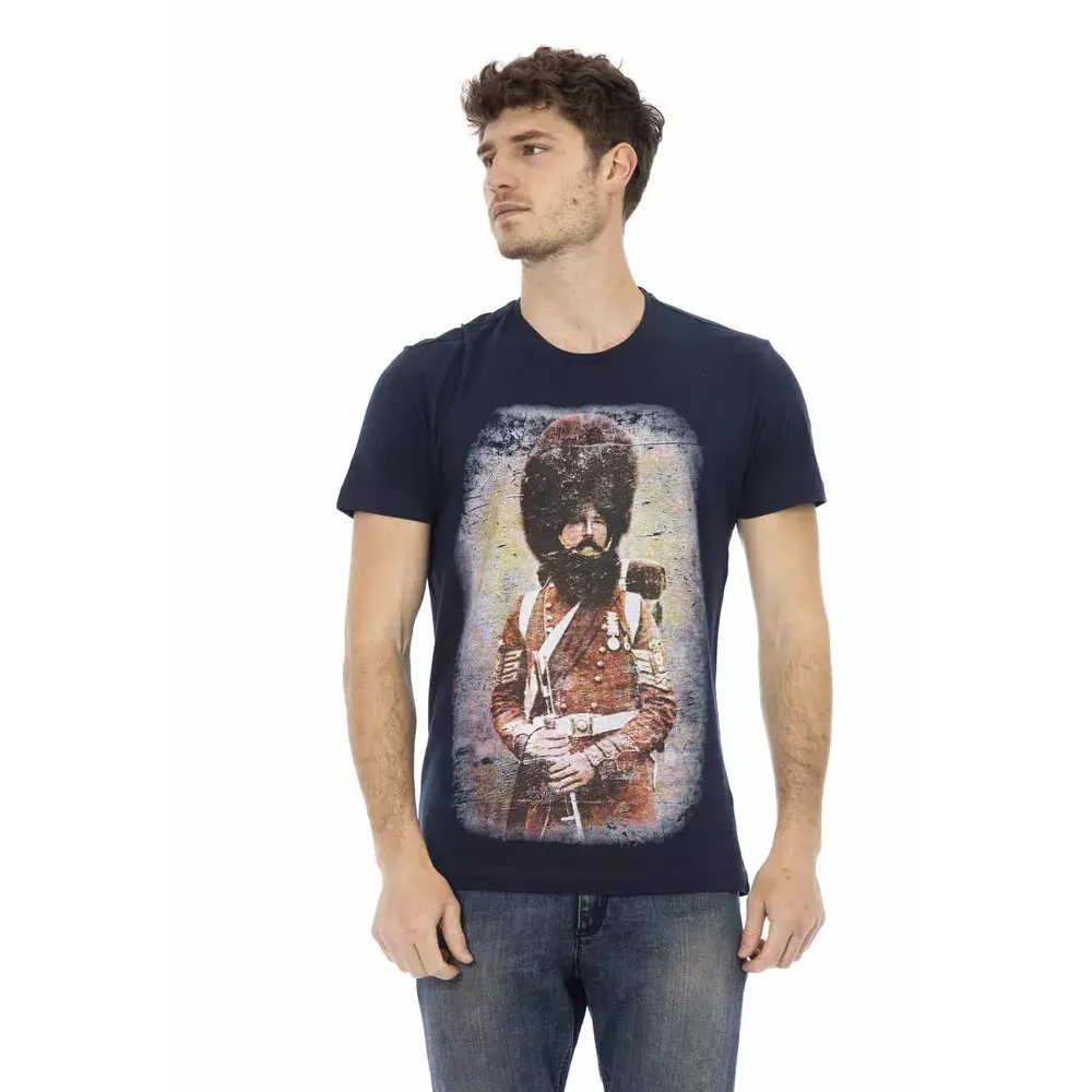 Trussardi Action Blue Cotton Men T-Shirt