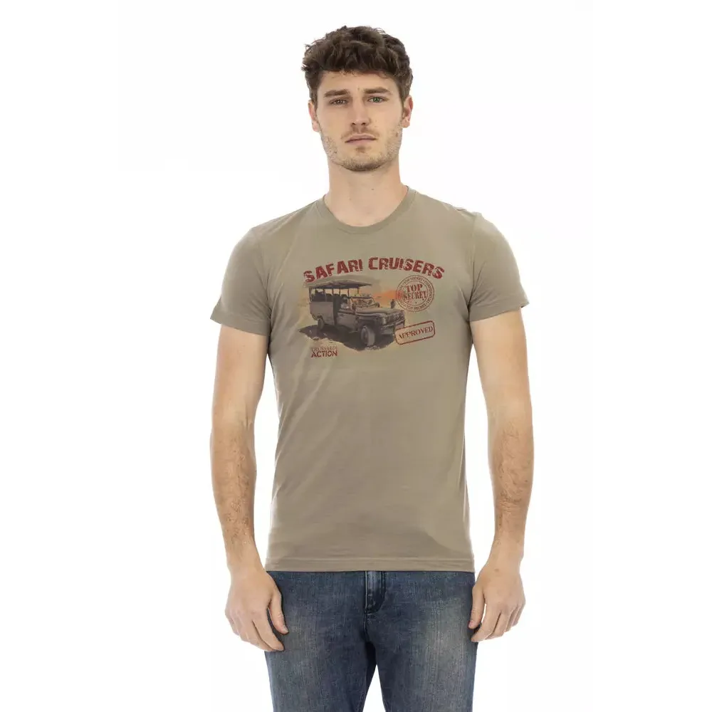 Trussardi Action Green Cotton Men T-Shirt