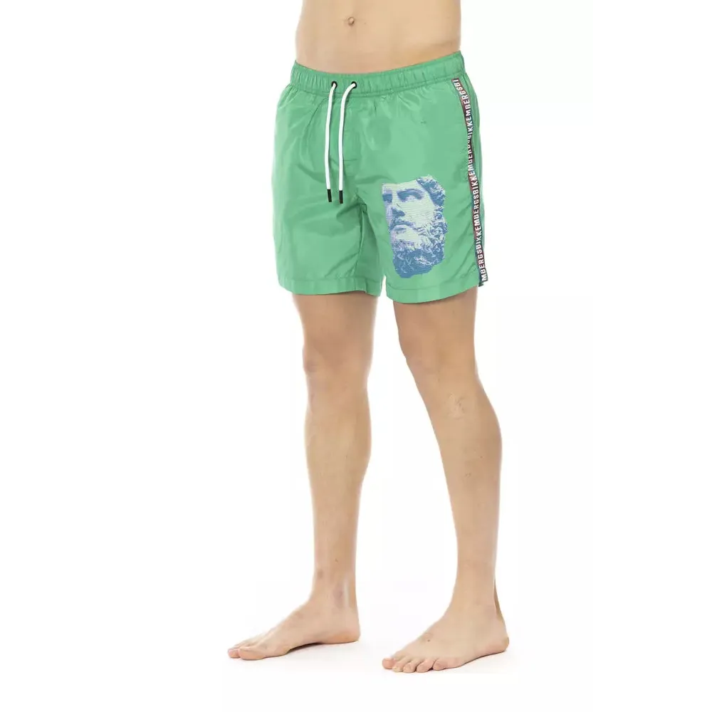 Bikkembergs Green Polyester Men Swim Short