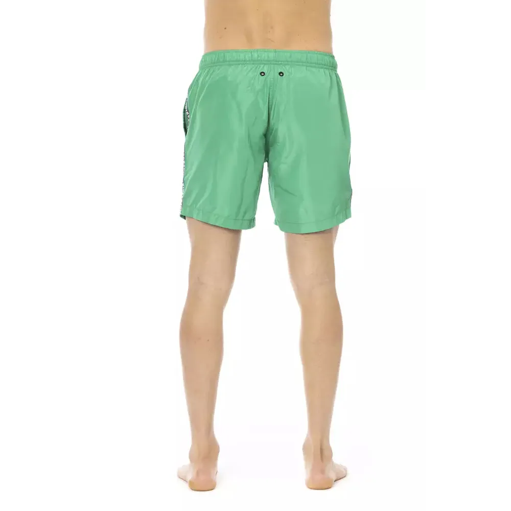 Bikkembergs Green Polyester Men Swim Short