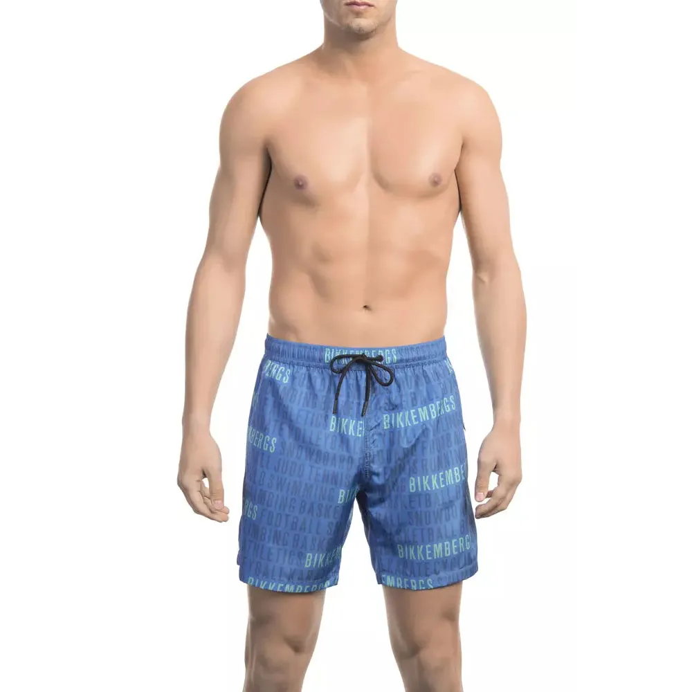 Bikkembergs Blue Polyester Men Swim Short