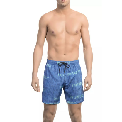 Bikkembergs Blue Polyester Men Swim Short