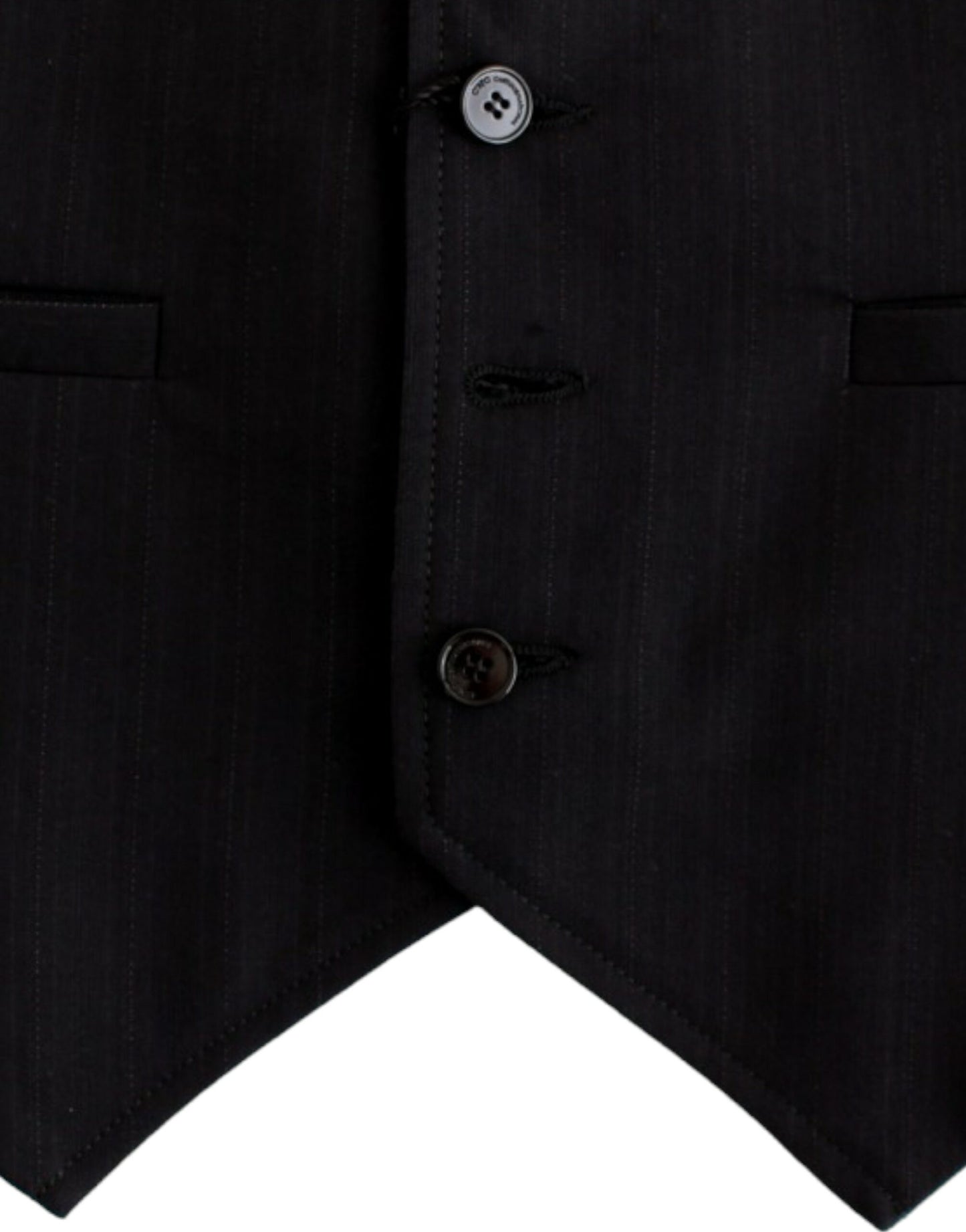 Costume National Black striped cotton casual waistcoat