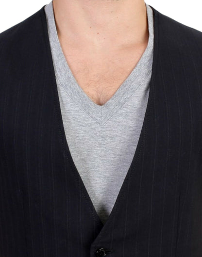 Costume National Black striped cotton casual waistcoat