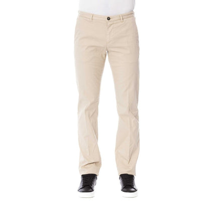 Trussardi Beige Cotton Men Trousers