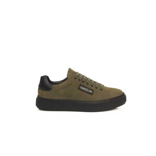 Cerruti 1881 Green Cowhide Men Sneakers