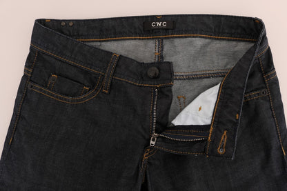 Costume National Dark Blue Cotton Classic Fit Jeans