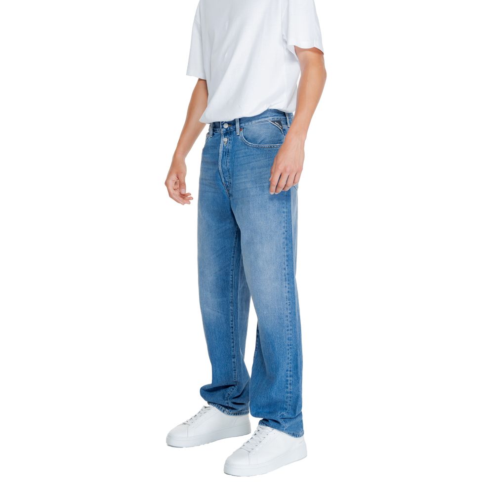 Replay Blue Cotton Relaxed Fit Jean