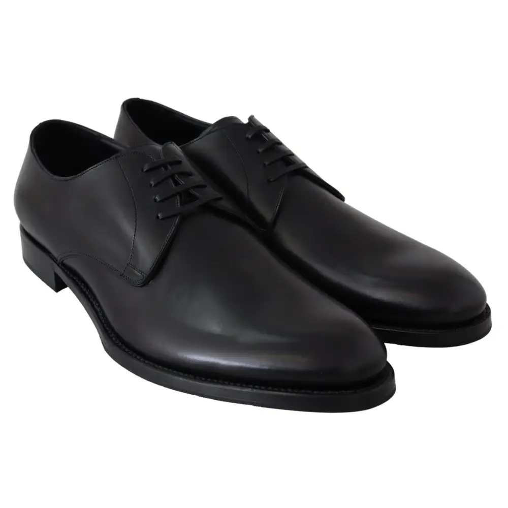 Dolce & Gabbana black leather Sartoria håndlavede sko med blank finish