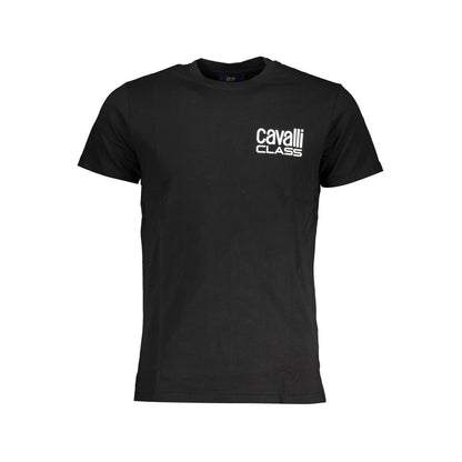 Cavalli Class Black Cotton Men T-Shirt