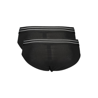 Cavalli Class Nero Cotton Men's Underwear Slip