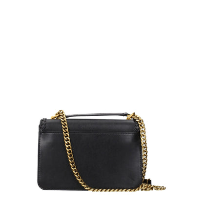 Michael Kors Black Leather Shoulder Bags
