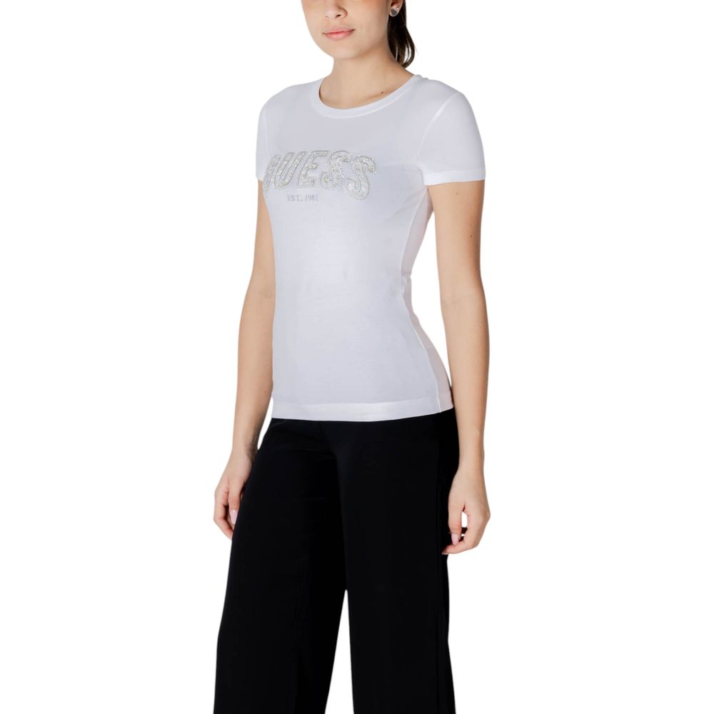 Guess White Cotton T-Shirt
