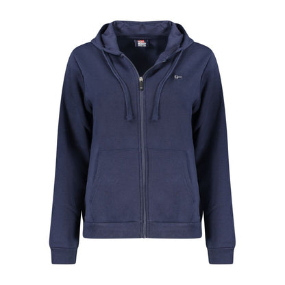 Norway 1963 Blue Cotton Women Sweatshirt with Hood and Zip