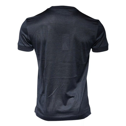 Dolce & Gabbana Blue Silk Crew Neck Short Sleeves Men T-shirt