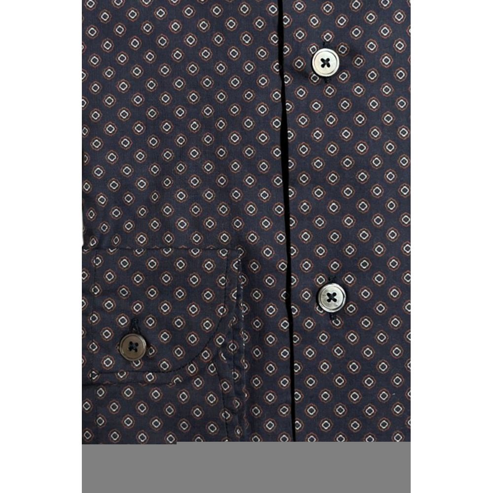 Bagutta Blue Cotton Shirt