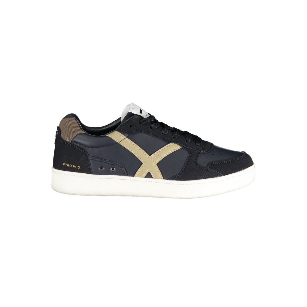 Gas Blue Polyurethane Men Sneakers