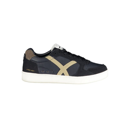 Gas Blue Polyurethane Men Sneakers