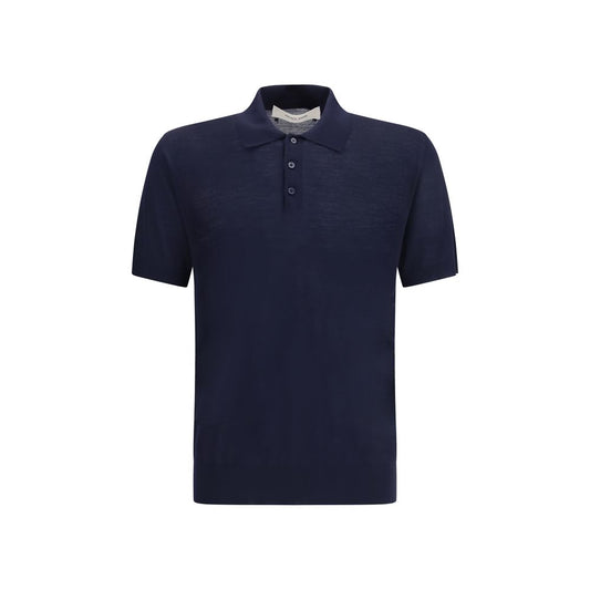 Golden Goose Blue Merino Wool Polo Shirt