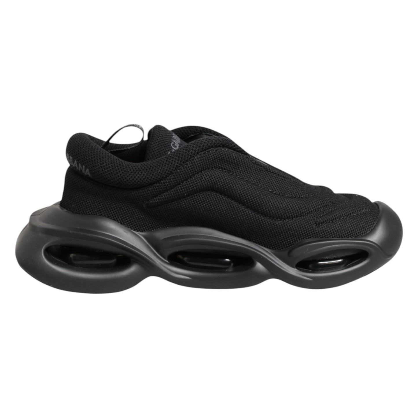 Dolce &amp; Gabbana Black Slip On Low Top Wave Sneakers Shoes