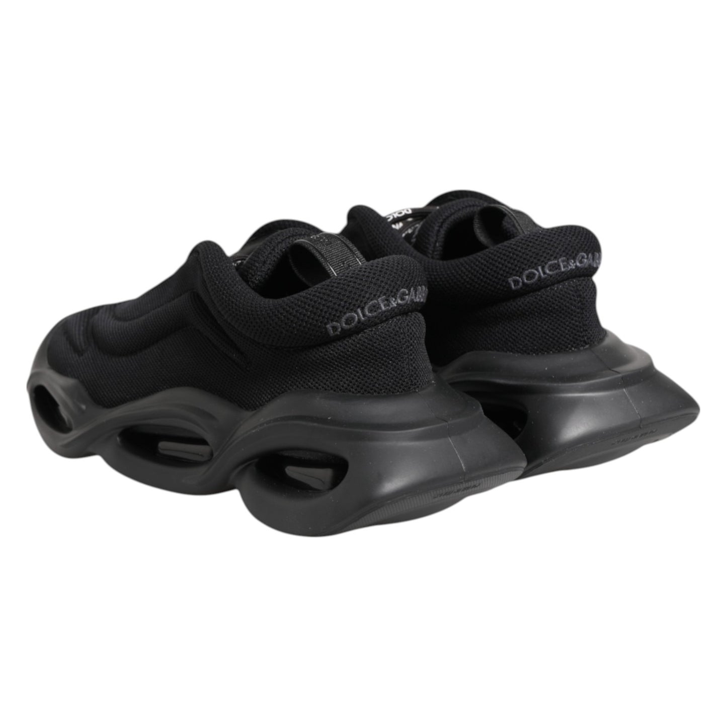 Dolce &amp; Gabbana Black Slip On Low Top Wave Sneakers Shoes